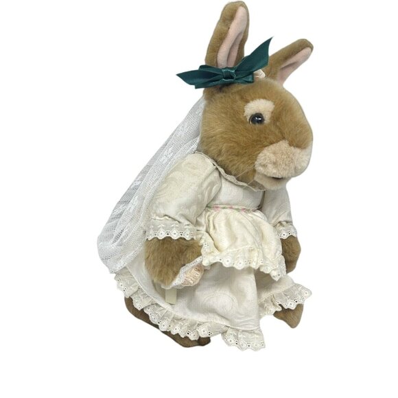 Dakin Victoria Rose Holly Pond Hill Bride Rabbit Bunny Plush Bridal Gown 12" - Picture 2 of 16
